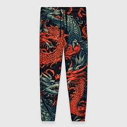 Женские брюки Красный и серый дракон