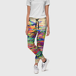 Брюки женские Разноцветный глитч, цвет: 3D-принт — фото 2