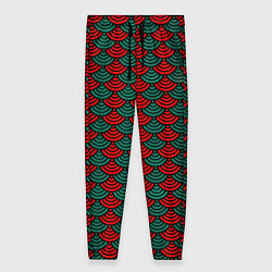 Брюки женские Зелёно-красная драконья чешуя, цвет: 3D-принт