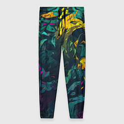 Брюки женские Абстрактный камуфляж в кислотных абстрактных пятна, цвет: 3D-принт