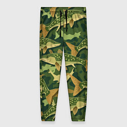 Брюки женские Камуфляж рыболова - рыба щука, цвет: 3D-принт