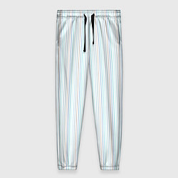 Брюки женские Белый в тонкую цветную полоску, цвет: 3D-принт