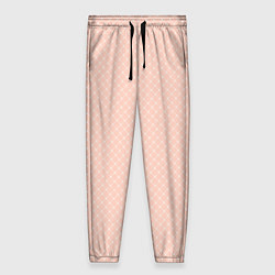 Брюки женские Светлый персиковый паттерн сеточка, цвет: 3D-принт