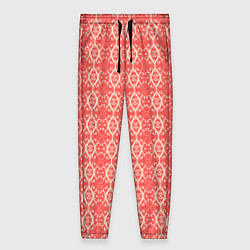Женские брюки Красно-персиковый кружевной узор