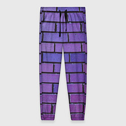 Брюки женские Кирпичная стена фиолетовый паттерн, цвет: 3D-принт