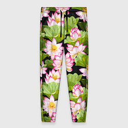 Брюки женские Цветы лотоса узор, цвет: 3D-принт