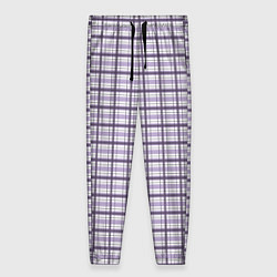 Брюки женские Холодный сиреневый клетчатый, цвет: 3D-принт