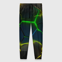 Брюки женские Неоновые яркие зеленые плиты с желтым светом, цвет: 3D-принт