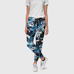 Брюки женские Выдры в речке на волнах - паттерн, цвет: 3D-принт — фото 2