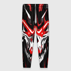Брюки женские Абстрактный белый череп и красные полосы, цвет: 3D-принт
