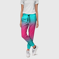 Брюки женские Градиент текстура неон, цвет: 3D-принт — фото 2