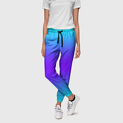 Брюки женские Неоновый градиент текстура, цвет: 3D-принт — фото 2