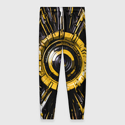 Брюки женские Чёрно-жёлтая сфера киберпанк, цвет: 3D-принт