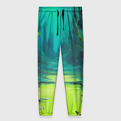 Брюки женские Зелёная кислотная абстракция, цвет: 3D-принт
