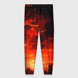 Брюки женские Багровый апокалиптический закат, цвет: 3D-принт