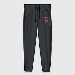 Брюки женские Вязью Татьяна - красная надпись, цвет: 3D-принт