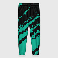 Брюки женские The color is black and turquoise, цвет: 3D-принт