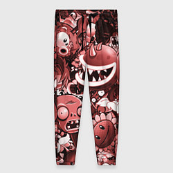 Женские брюки Растения против зомби в красном цвете