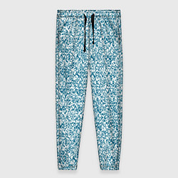 Брюки женские Бело-синий текстурный, цвет: 3D-принт