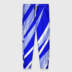 Брюки женские Абстрактный синий полосатый, цвет: 3D-принт