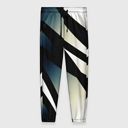 Женские брюки Чёрно-белый с синим затемнением полосы