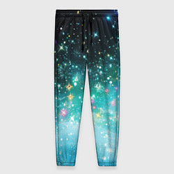 Брюки женские Бирюзовые блестки фон, цвет: 3D-принт