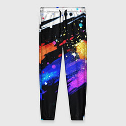 Женские брюки Разноцветные блестящие кляксы - текстура