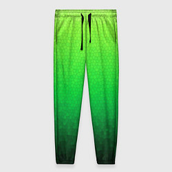 Брюки женские Градиент мозаика зелёный в тёмный, цвет: 3D-принт