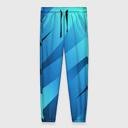 Брюки женские Сине-голубой абстрактные полосы, цвет: 3D-принт