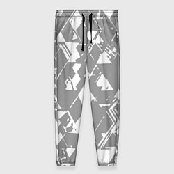 Брюки женские Светлый серый геометричный паттерн, цвет: 3D-принт