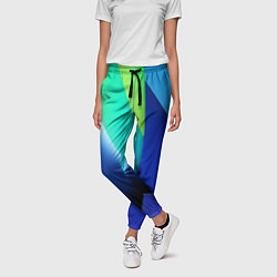 Брюки женские Color blue green, цвет: 3D-принт — фото 2