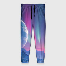 Брюки женские Неоновый космос северного сияния, цвет: 3D-принт