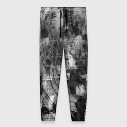 Женские брюки Абстракция - white scraps of fabric on dark