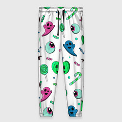 Брюки женские Halloween light green pumpkin - паттерн, цвет: 3D-принт