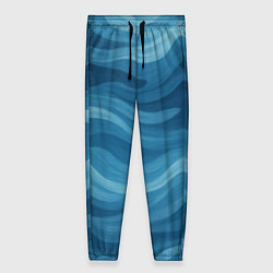 Брюки женские Камуфляжные синие волны, цвет: 3D-принт