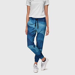 Брюки женские Синие волнистые линии в виде камуфляжа, цвет: 3D-принт — фото 2