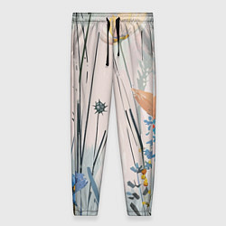 Брюки женские Цветы полевые, цвет: 3D-принт