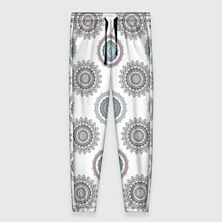 Брюки женские Круглый разноцветный узор мандала, цвет: 3D-принт