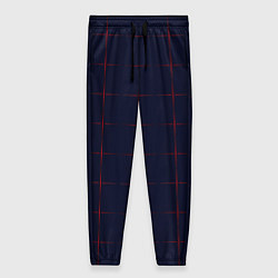 Брюки женские Color dark blue red crosses, цвет: 3D-принт