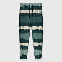 Женские брюки Полосы зигзагообразные зеленые