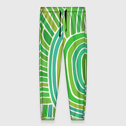Брюки женские Абстрактный узор зеленый, цвет: 3D-принт