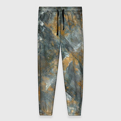 Брюки женские Абстракция - strokes of gold paint on a gray backg, цвет: 3D-принт