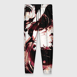 Брюки женские Чёрно-красный абстракция волна, цвет: 3D-принт