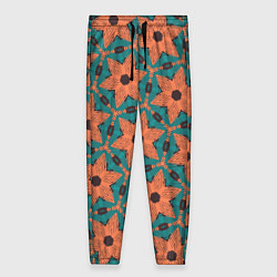 Брюки женские Оранжевые звезды, цвет: 3D-принт