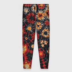 Брюки женские Цветочно-геометрическая метаморфоза в теплых тонах, цвет: 3D-принт