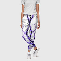 Брюки женские Color white purple, цвет: 3D-принт — фото 2