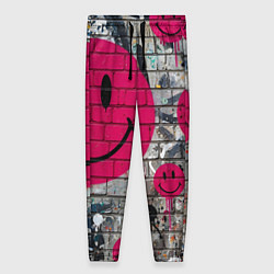 Брюки женские Розовые смайлы граффити, цвет: 3D-принт