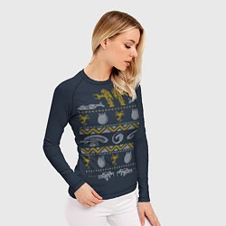 Рашгард женский Новогодний свитер Чужой, цвет: 3D-принт — фото 2