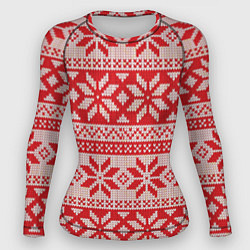 Рашгард женский Красный свитер, цвет: 3D-принт