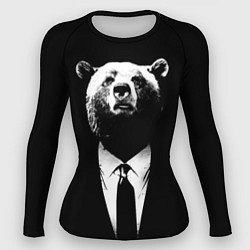 Рашгард женский Медведь бизнесмен, цвет: 3D-принт